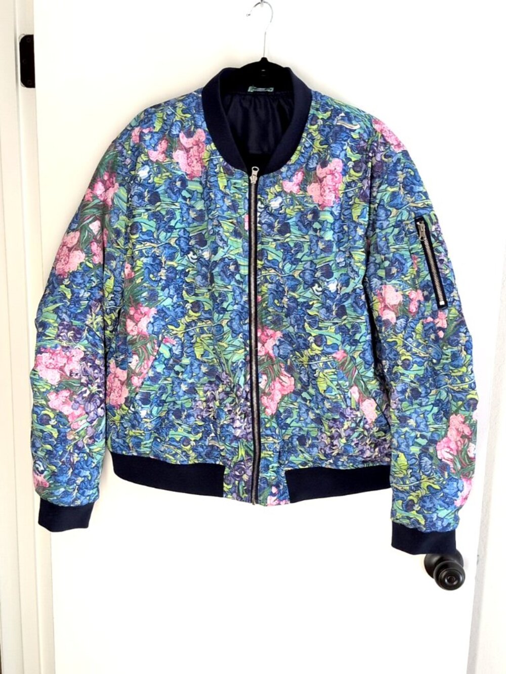 Black Milk I Spy With My Little Iris Bomber Jacket XL Van Gogh floral art museum